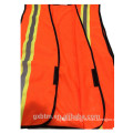 Cheap 100%Polyester Fluorescent Orange Reflective Construction Road Work Hi Vis Safety Vest